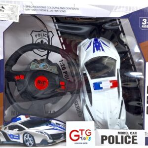 voiture de police télécommandée avec volant
