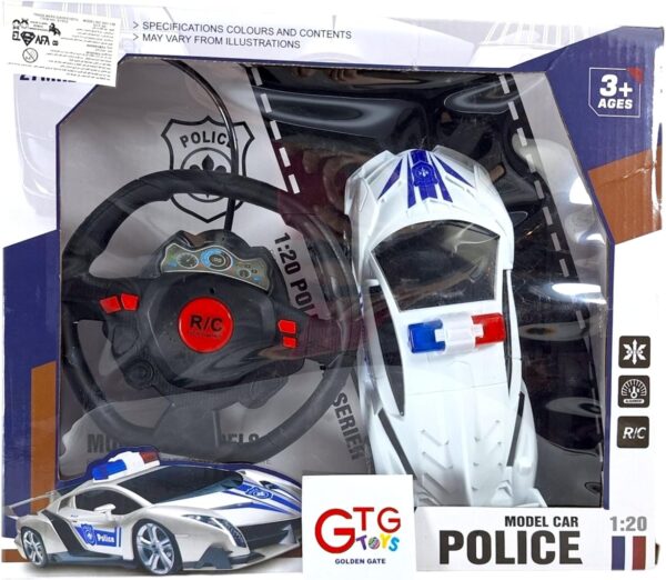 voiture de police télécommandée avec volant