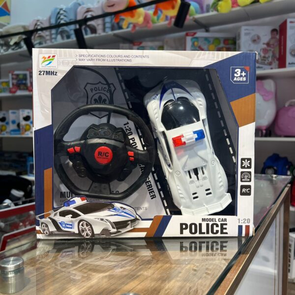 voiture de police télécommandée avec volant – Image 3